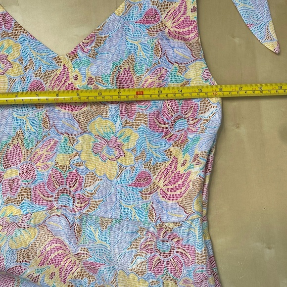 Warm Georgia Silk Floral Jacquard Midi Dress Sz S Small Cocktail Spring Romantic - Picture 6 of 13